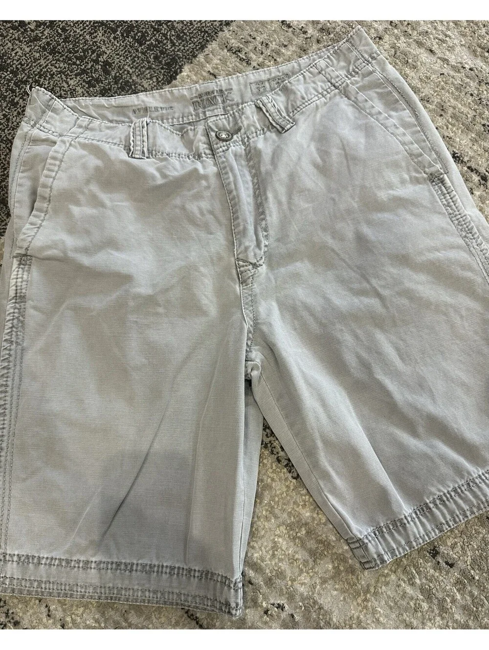 BKE Black Men's Beige Cotton Chino Shorts Flat Front Button Slash Pockets